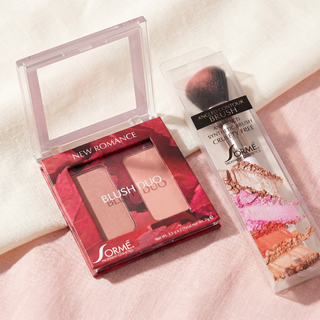New Romance Glow Collection bundle – Sormé duo blush and angled contour & blush brush