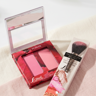 Petal Power Glow Collection bundle – Sormé duo blush and angled contour & blush brush