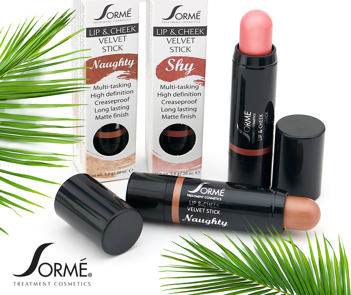 Lip & Cheek Velvet Sticks (lightweight creams with vitamin E)