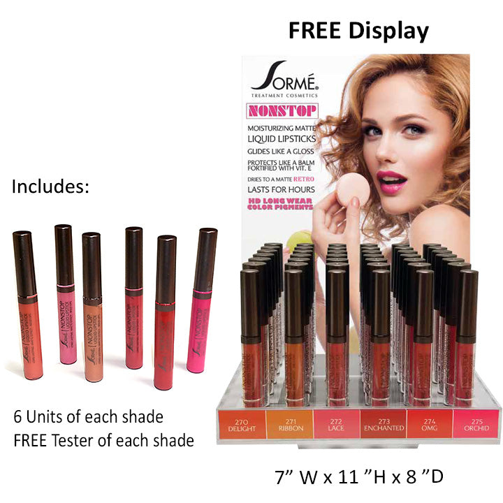 Nonstop Liquid Lipstick Deluxe Prepack (Vitamin E moisturizers nourish the lips)