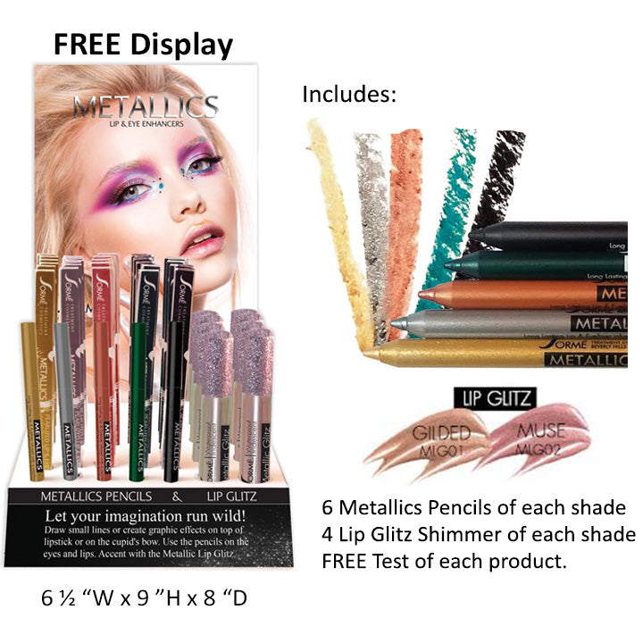 Metallics Lip/Eye Liners & Lip Glitz Shimmer Prepack